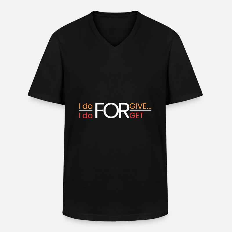 Ich vergebe...ich vergesse - Männer-T-Shirt mit V-Ausschnitt - Schwarz