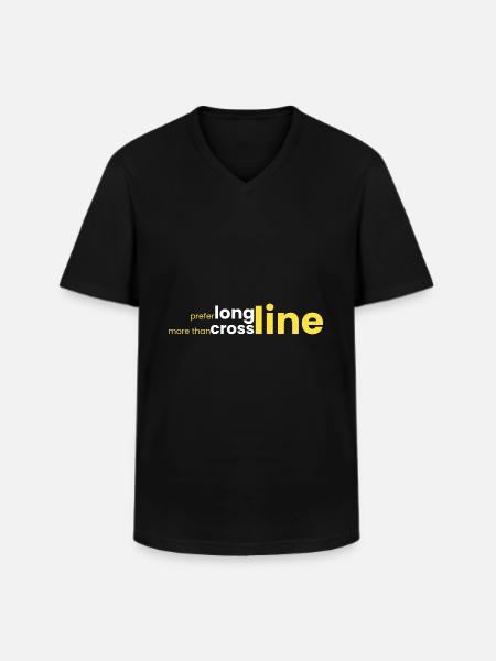 rather longline than transverse line - Men's V-Neck T-Shirt - black
