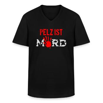Pelz ist Mord - Männer-T-Shirt mit V-Ausschnitt - Schwarz - Vorne - AI Model Male 178 dark (178cm)