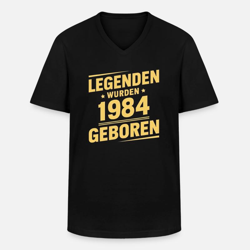 Legenden Wurden 1984 Geboren - Männer-T-Shirt mit V-Ausschnitt - Schwarz