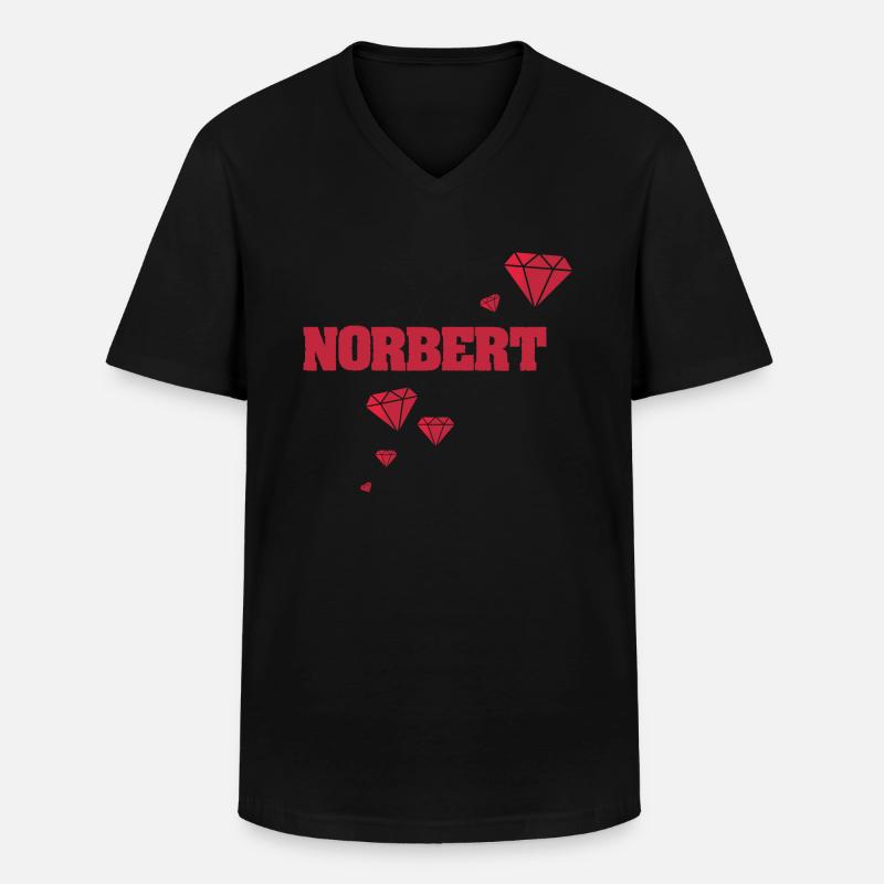 Geschenkidee Norbert - Männer-T-Shirt mit V-Ausschnitt - Schwarz