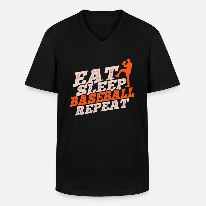 Baseball - Männer-T-Shirt mit V-Ausschnitt - Schwarz