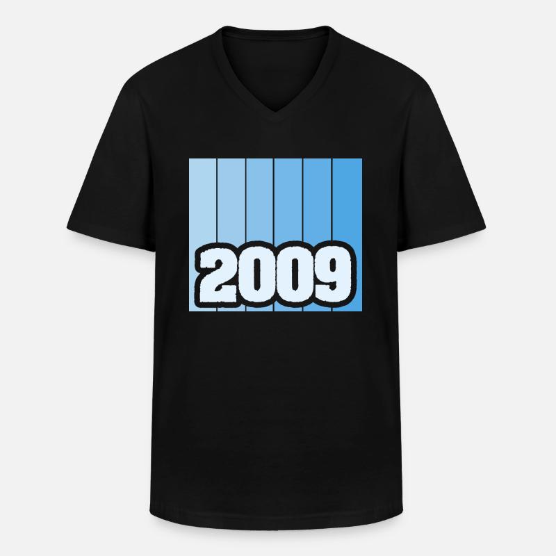 2009 2009 - Männer-T-Shirt mit V-Ausschnitt - Schwarz