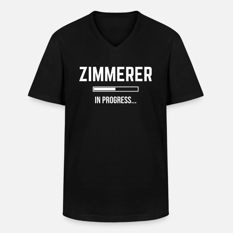 Zimmerer In Progress - Männer-T-Shirt mit V-Ausschnitt - Schwarz