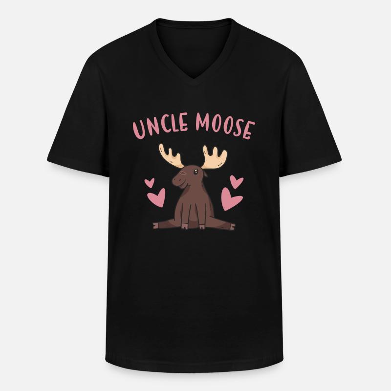 Elk Uncle Moose - Männer-T-Shirt mit V-Ausschnitt - Schwarz