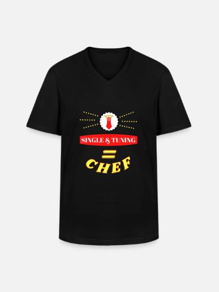 Single & Tuning = Chef - Männer-T-Shirt mit V-Ausschnitt - Schwarz