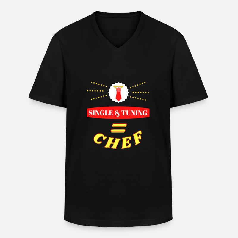 Single & Tuning = Chef - Männer-T-Shirt mit V-Ausschnitt - Schwarz