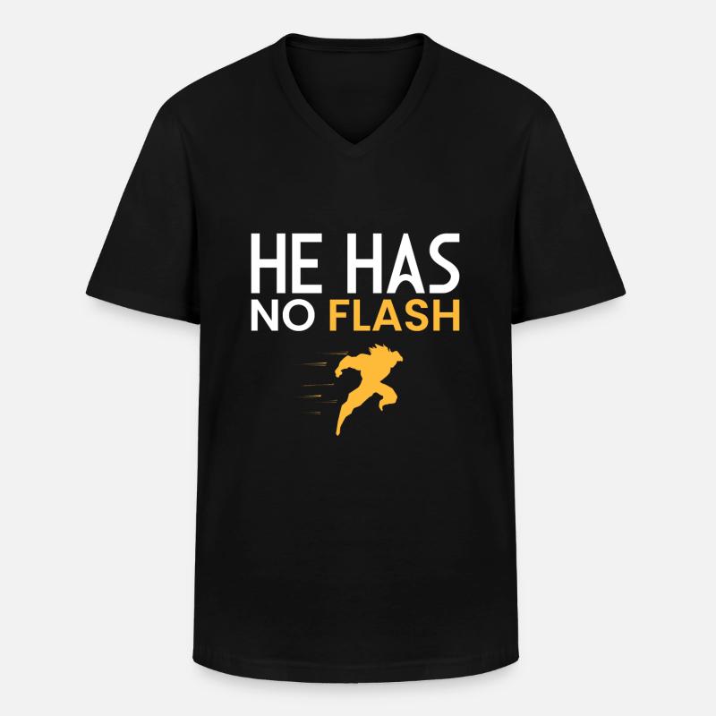 NO FLASH!! - Männer-T-Shirt mit V-Ausschnitt - Schwarz
