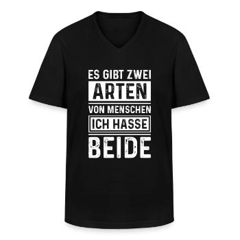Es gibt Zwei Arten von Menschen Ich hasse beide - Männer-T-Shirt mit V-Ausschnitt - Schwarz - Vorne - AI Model Male 178 dark (178cm)