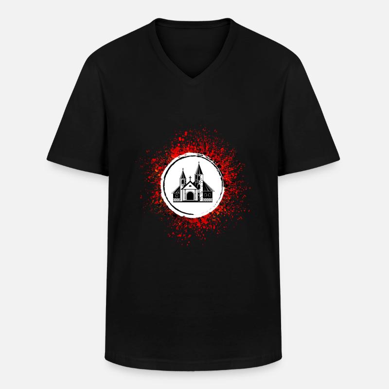 Kirche Gemeinde Glaube Christentum - Männer-T-Shirt mit V-Ausschnitt - Schwarz