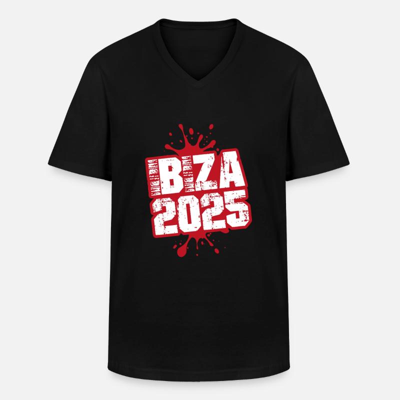 Ibiza 2025 Klecks - Männer-T-Shirt mit V-Ausschnitt - Schwarz
