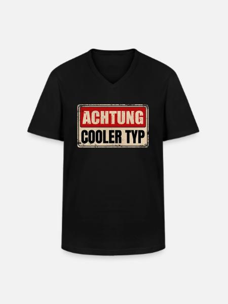 COOLER TYP - Männer-T-Shirt mit V-Ausschnitt - Schwarz