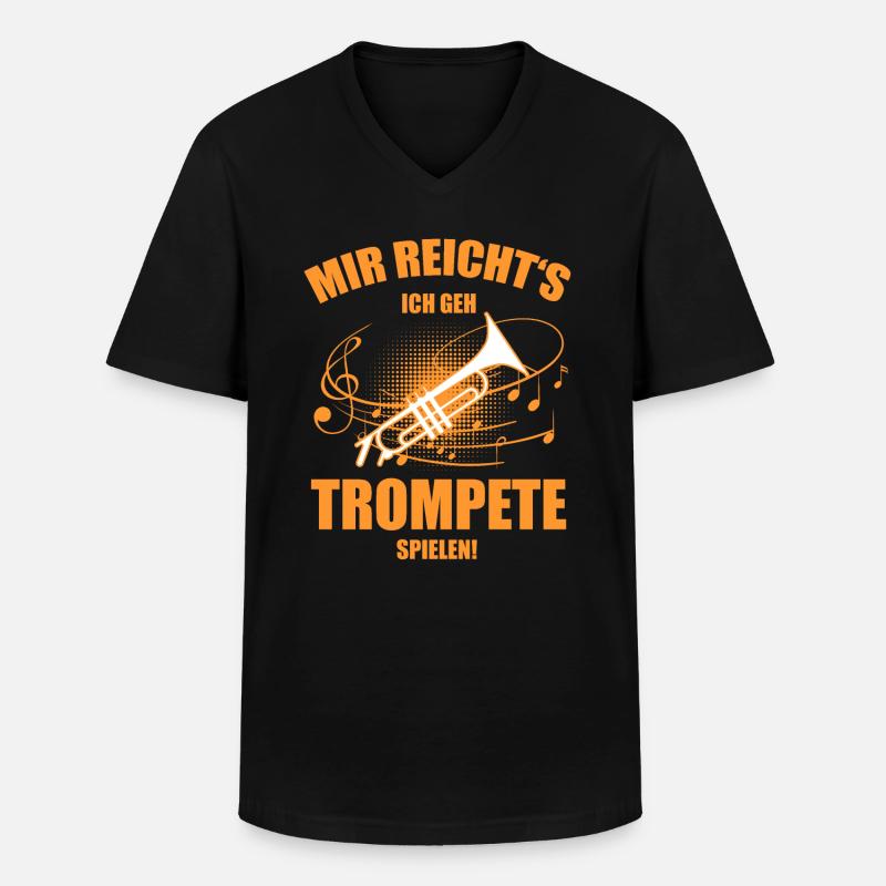 Trompete Trompeter - Männer-T-Shirt mit V-Ausschnitt - Schwarz