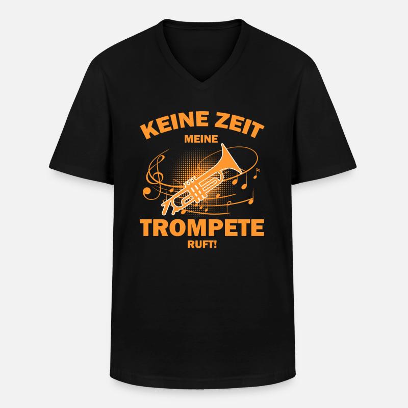 Trompete Trompeter - Männer-T-Shirt mit V-Ausschnitt - Schwarz