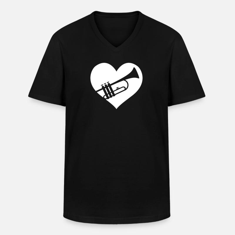Trompete Trompeter - Männer-T-Shirt mit V-Ausschnitt - Schwarz