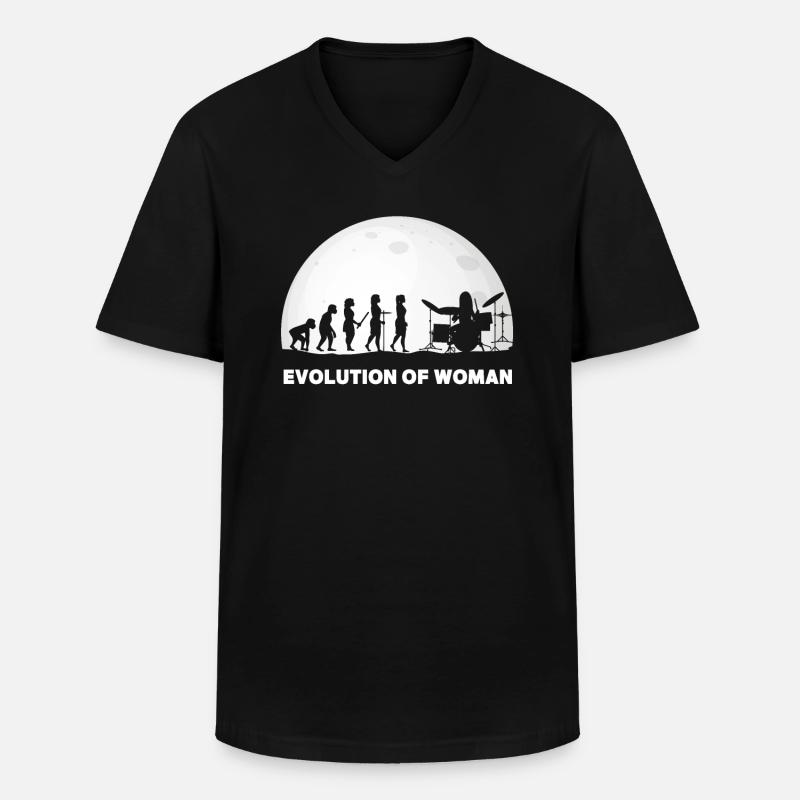 Schlagzeuger Evolution Drummer - Männer-T-Shirt mit V-Ausschnitt - Schwarz