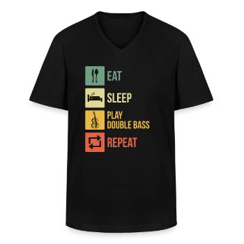 Kontrabass Kontrabassspieler Kontrabassist - Männer-T-Shirt mit V-Ausschnitt - Schwarz - Vorne - AI Model Male 178 dark (178cm)