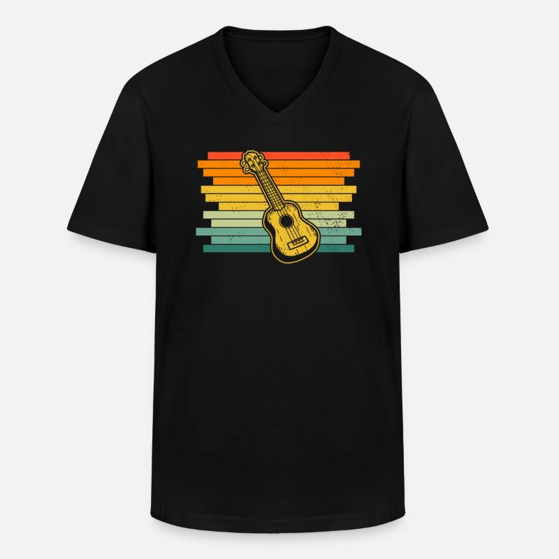 Ukulele Ukulele-Spieler Ukulelist - Männer-T-Shirt mit V-Ausschnitt - Schwarz