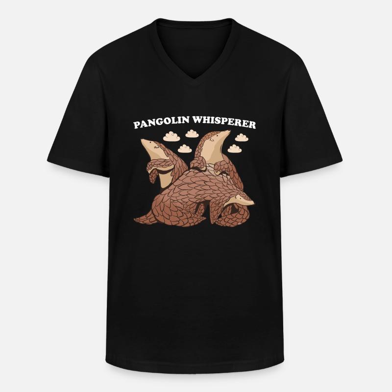 Pangolin Whisperer Pangolin - Männer-T-Shirt mit V-Ausschnitt - Schwarz