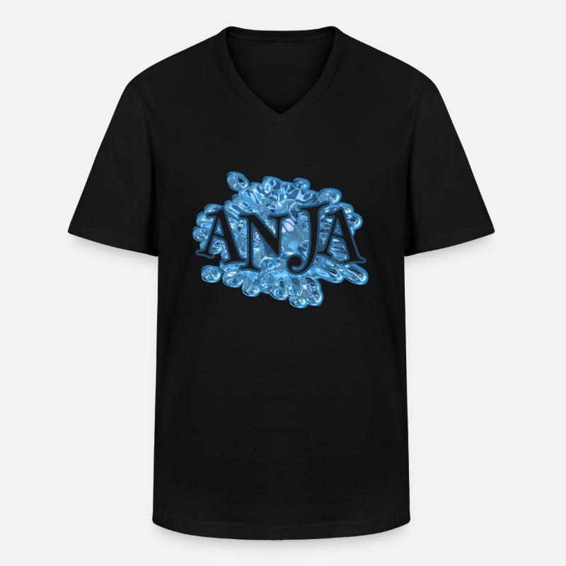 Wassertropfen Anja - Männer-T-Shirt mit V-Ausschnitt - Schwarz