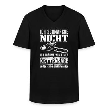 Ich Schnarche nicht Kettensäge - Männer-T-Shirt mit V-Ausschnitt - Schwarz - Vorne - AI Model Male 178 dark (178cm)