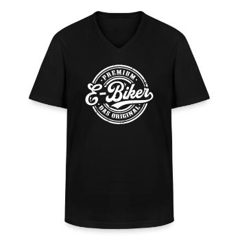 E-Bike Original Elektrofahrrad Vintage E-Biker - Männer-T-Shirt mit V-Ausschnitt - Schwarz - Vorne - AI Model Male 178 dark (178cm)