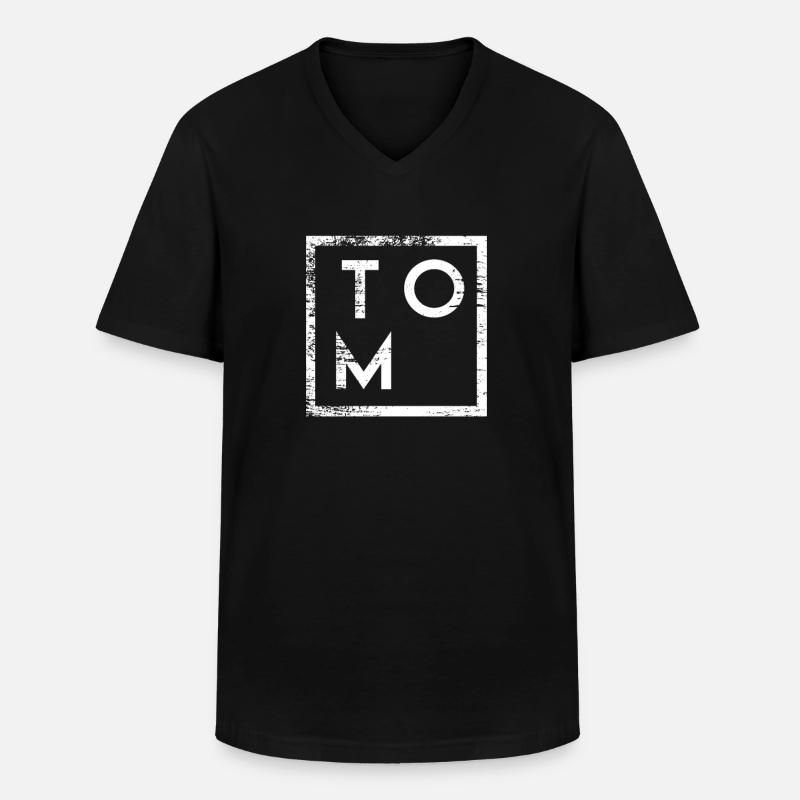 Tom Minimalismus - Männer-T-Shirt mit V-Ausschnitt - Schwarz