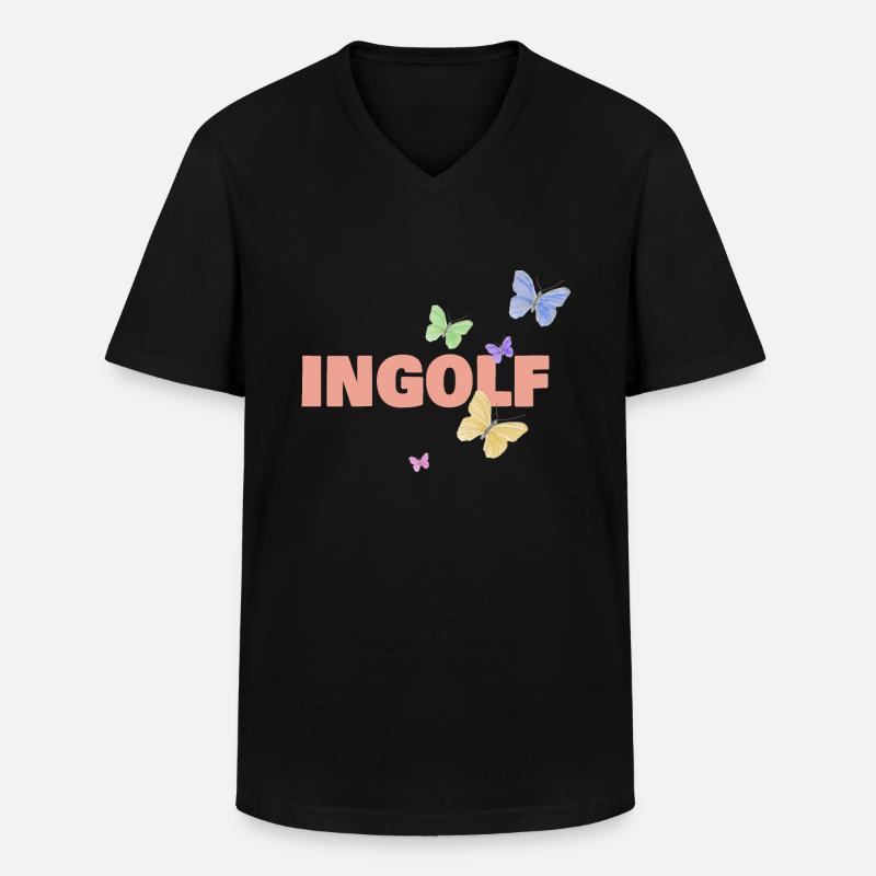 Vorname Ingolf - Männer-T-Shirt mit V-Ausschnitt - Schwarz
