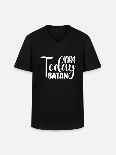 Not Today Satan - Men's V-Neck T-Shirt - black