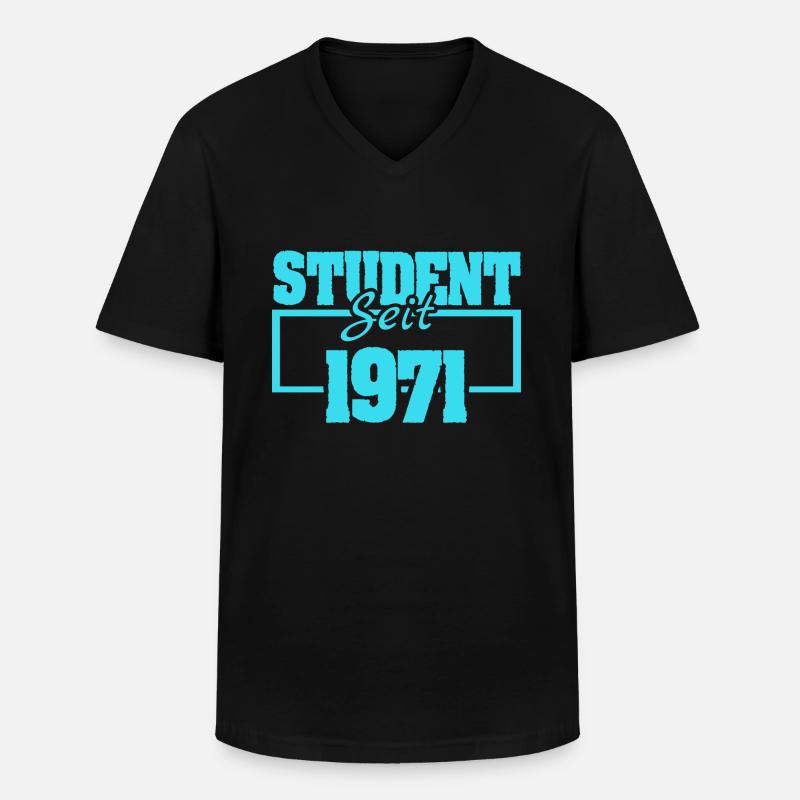 seit 1971 - Männer-T-Shirt mit V-Ausschnitt - Schwarz