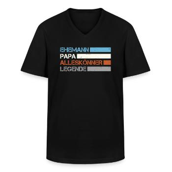 Papa der Alleskönner - Männer-T-Shirt mit V-Ausschnitt - Schwarz - Vorne - AI Model Male 178 dark (178cm)