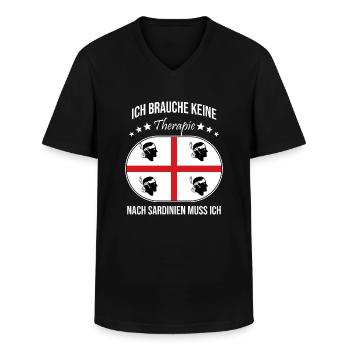 Sardinien Urlaub Keine Therapie - Männer-T-Shirt mit V-Ausschnitt - Schwarz - Vorne - AI Model Male 178 dark (178cm)