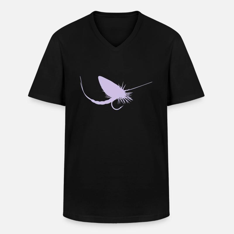Fliegenfischen - Männer-T-Shirt mit V-Ausschnitt - Schwarz