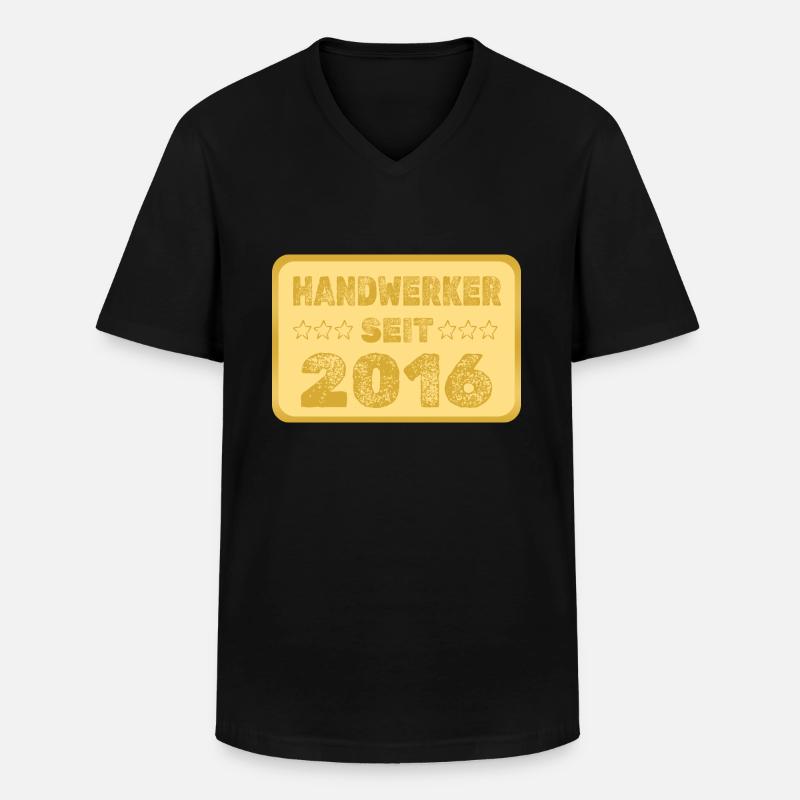 seit 2016 - Männer-T-Shirt mit V-Ausschnitt - Schwarz