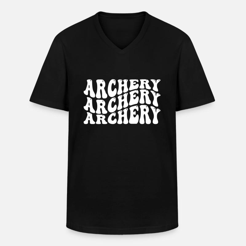 Archery bogenschießen - Männer-T-Shirt mit V-Ausschnitt - Schwarz