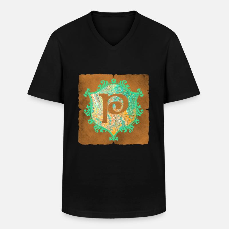 e 36 p - Männer-T-Shirt mit V-Ausschnitt - Schwarz