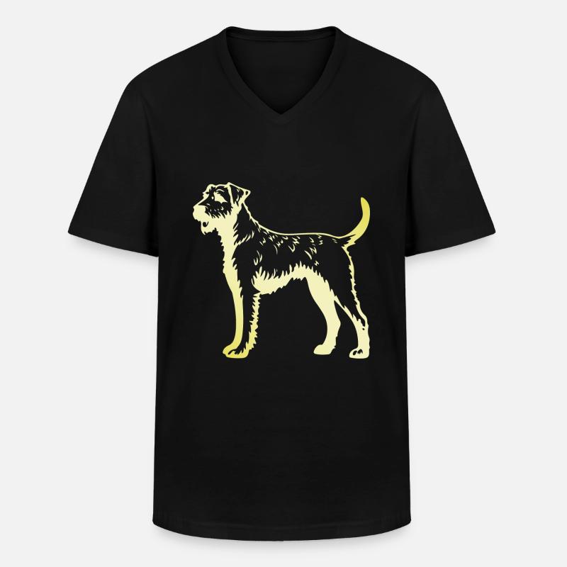 Airedale Terrier Hund Silhouette - Männer-T-Shirt mit V-Ausschnitt - Schwarz