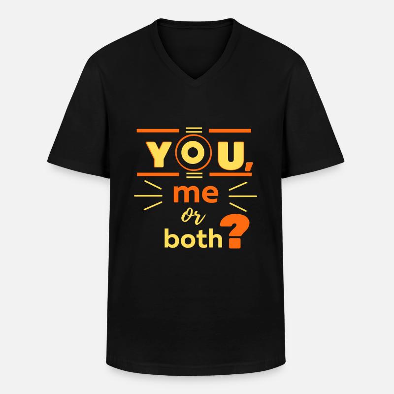 Sie, ich oder beide? - Männer-T-Shirt mit V-Ausschnitt - Schwarz