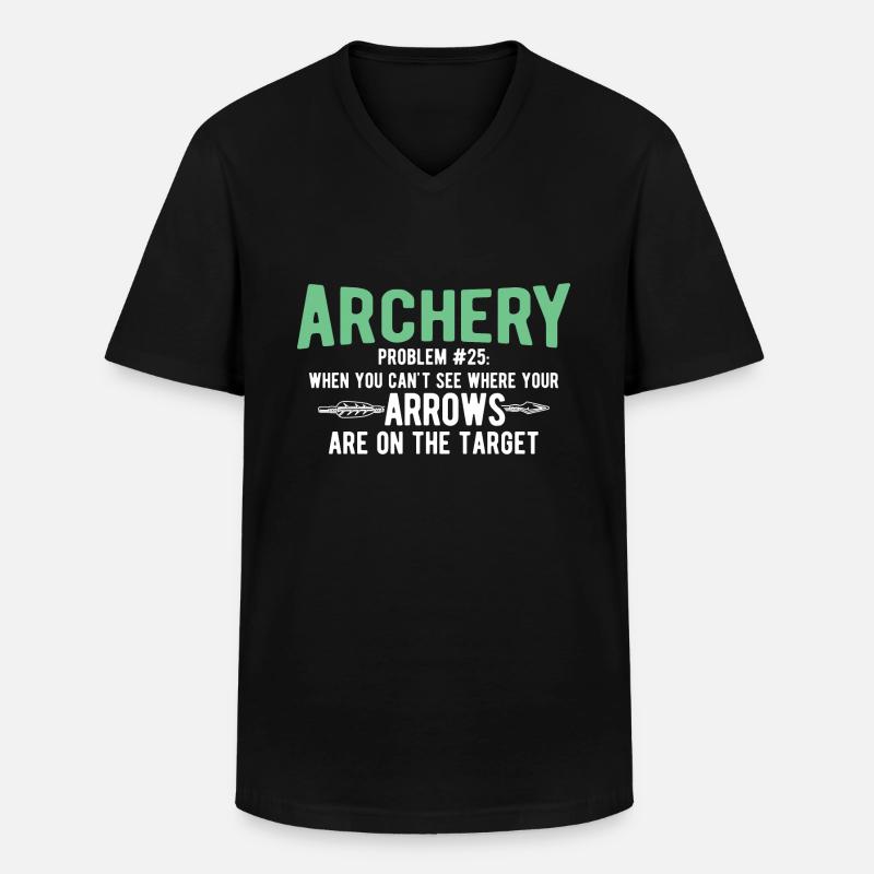 Bogenschießen Archery - Männer-T-Shirt mit V-Ausschnitt - Schwarz