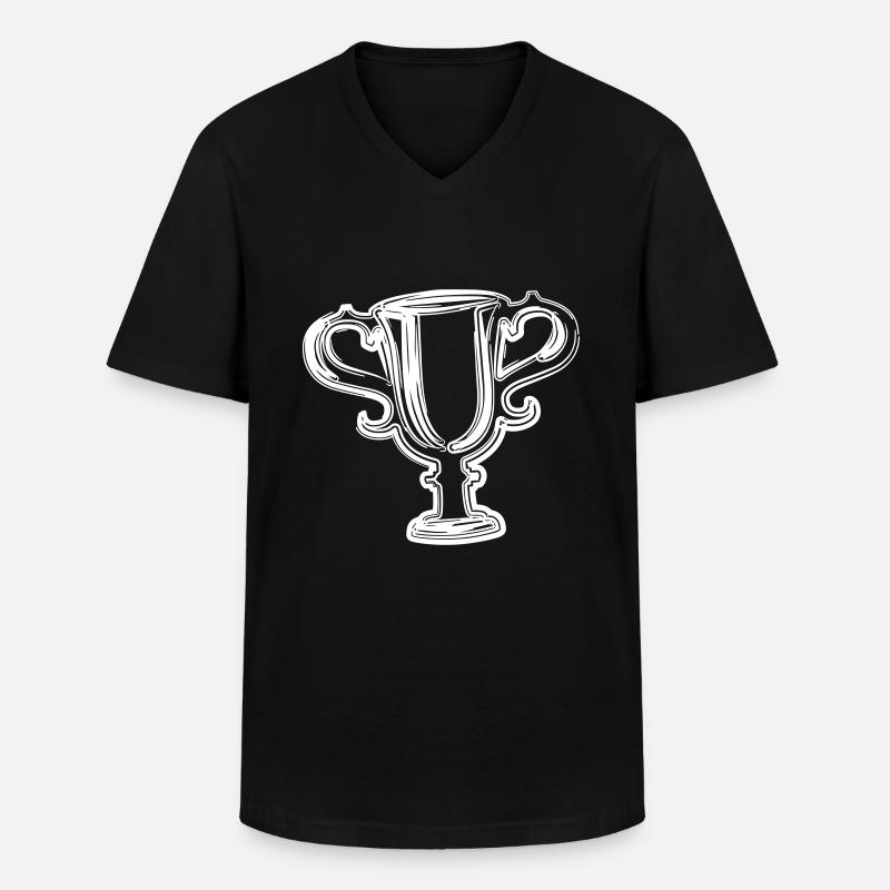 Sieger - Pokal - Trophäe - Männer-T-Shirt mit V-Ausschnitt - Schwarz