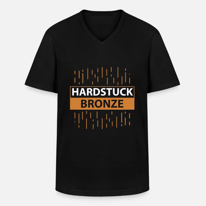 Hardstuck Bronze - Männer-T-Shirt mit V-Ausschnitt - Schwarz