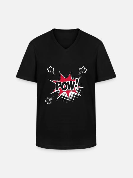 POP ART Design Art POW! T-shirt 19050s 1960s - Men's V-Neck T-Shirt - black