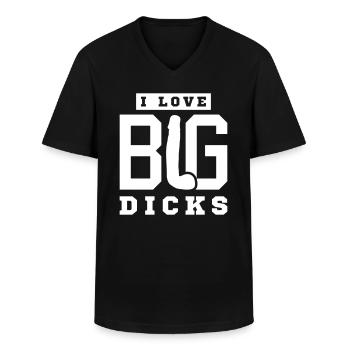 ich liebe große dicks penis - Männer-T-Shirt mit V-Ausschnitt - Schwarz - Vorne - AI Model Male 178 dark (178cm)