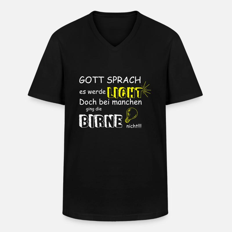 GOTT SPRACH ES WERDE LICHT - Männer-T-Shirt mit V-Ausschnitt - Schwarz