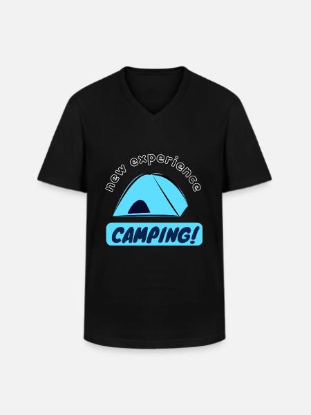New experience - Camping! - Men's V-Neck T-Shirt - black