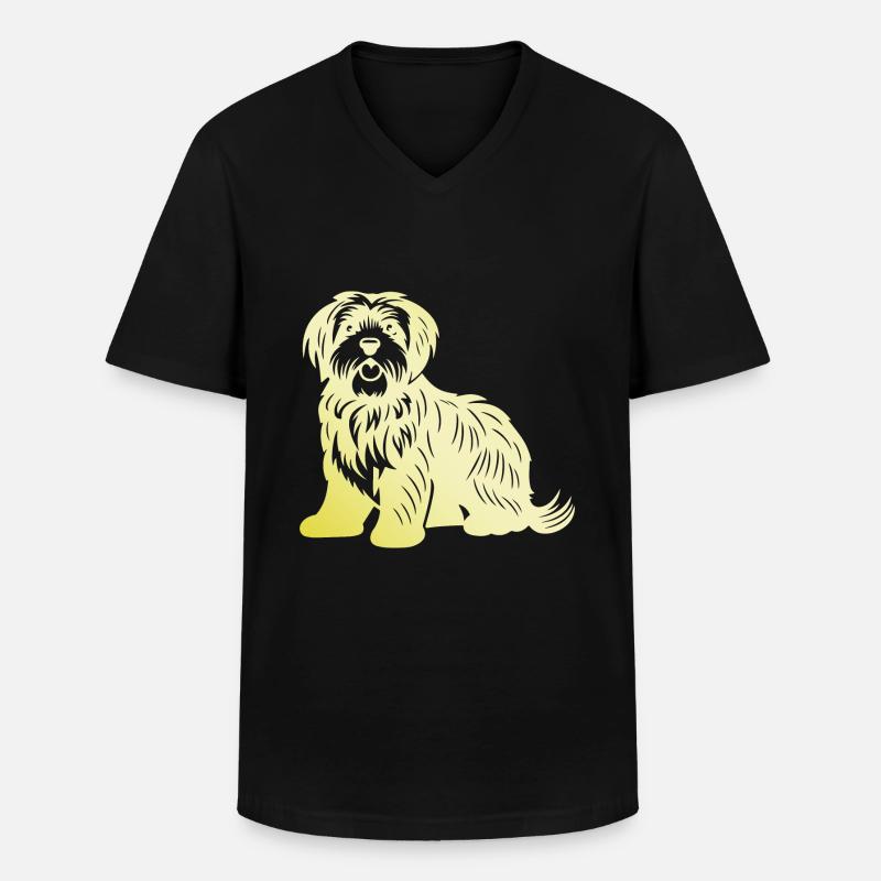 Havanese Hund Silhouette - Männer-T-Shirt mit V-Ausschnitt - Schwarz