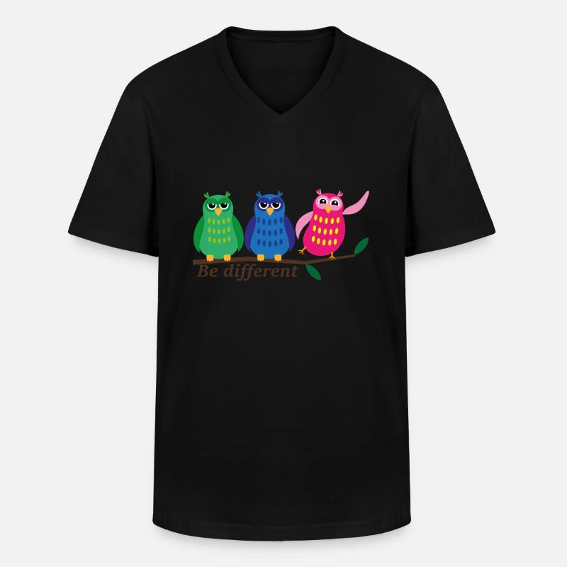 Be different - Männer-T-Shirt mit V-Ausschnitt - Schwarz