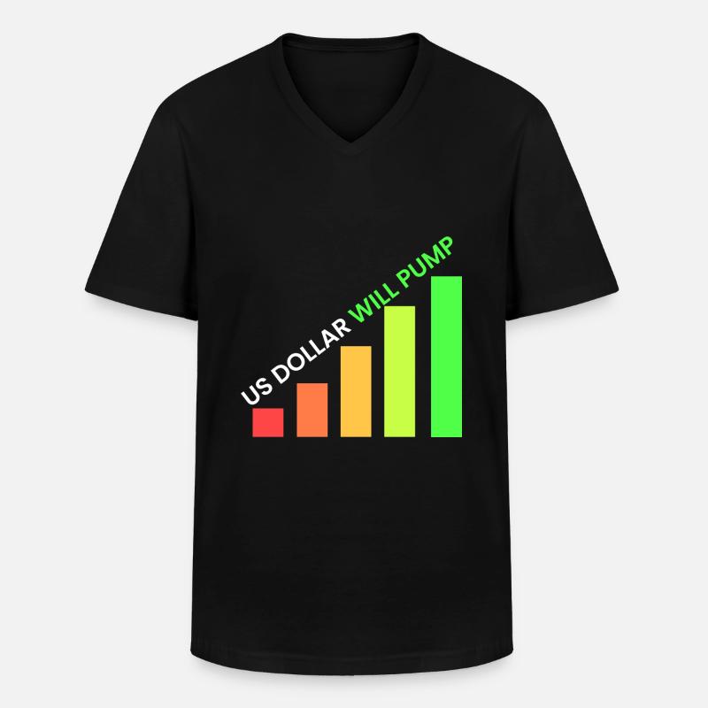 US Dollar wird pumpen - Männer-T-Shirt mit V-Ausschnitt - Schwarz