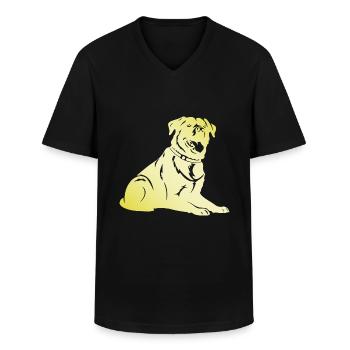 Silhouette de chien rottweiler - T-shirt col V Homme - noir - Devant - AI Model Male 178 dark (178cm)
