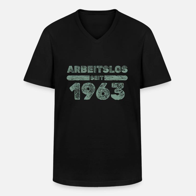 Arbeitslos seit 1963 - Männer-T-Shirt mit V-Ausschnitt - Schwarz